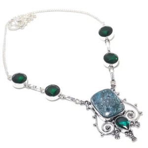 Natural Ruby Zoisite Gemstone 925 Sterling silver Jewelry Necklace Size18" - Picture 1 of 1