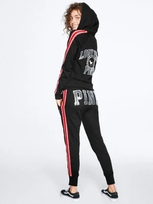 Victorias Secret VS PINK Bling Skinny Jogger, Full Zip, & T Shirt Set Size S - Image 1 of 4