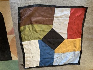 Vintage Chameleon Hand-Rolled Silk Made In Italy Square Scarf Geometric - Picture 1 of 5