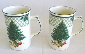 Two Mikasa Christmas Story Tall Mugs 4.75" - Picture 1 of 8