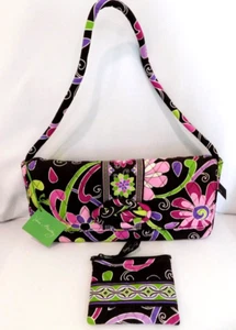 VERA BRADLEY Purse - Knot Just a Clutch NWT - Purple Punch & Zip Coin Case Too - Picture 1 of 7