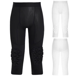 Kids Boys Shorts Skateboarding Pants Basketball Tights Knee Pads Bottoms Gym - Picture 1 of 25