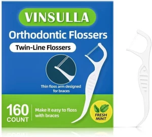 Hilo Dental Para Brackets, Sabor Menta, 80 Pzas, Paquete X2 - Bild 1 von 12