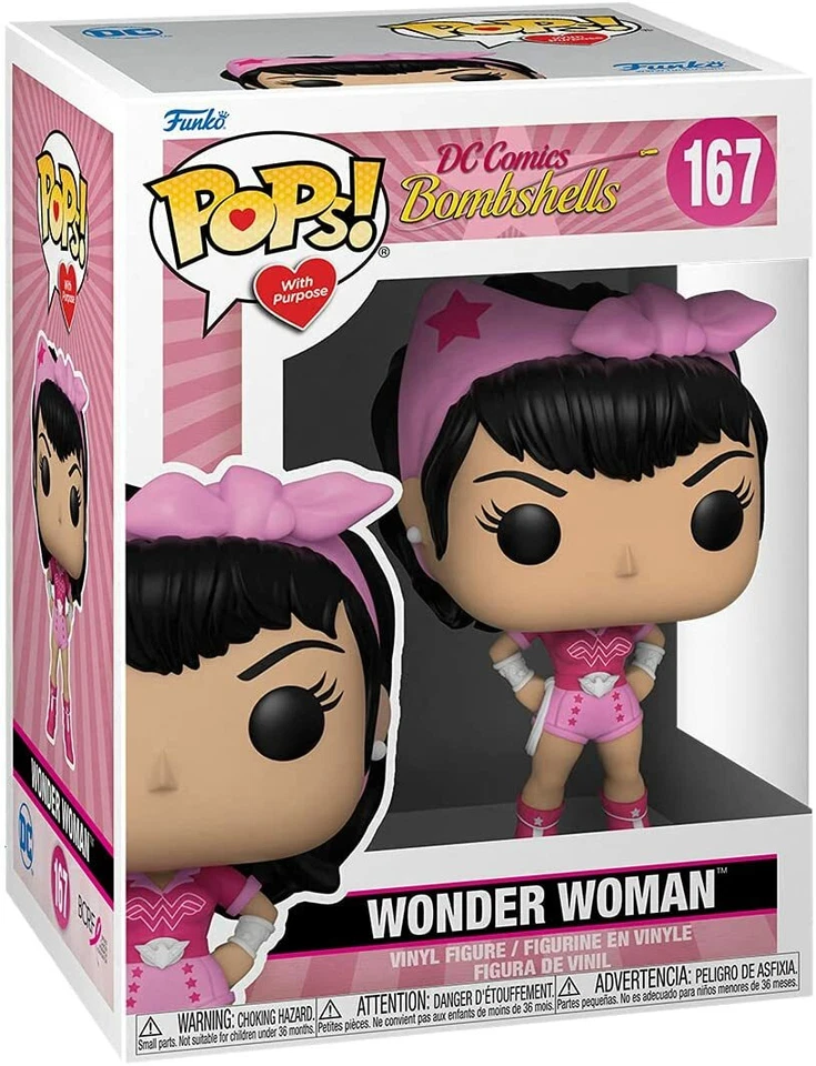 Bombshell Wonder Woman Breast Cancer Awareness Pop Con Purpose #167 Figura - Imagen 1 de 1