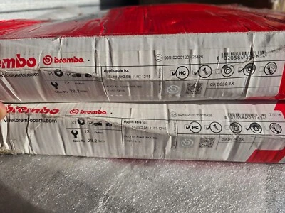 Rotor de freno de disco delantero Audi S5 Brembo 09B0391X Xtra perforado en cruz - nuevo par Foto 1 de 3