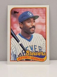 1989 Topps Baseball 160 Jeffrey Leonard MLB Milwaukee Brewers Trading Card - Picture 1 of 2