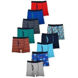 Wonder Nation Boys Underwear, Soft Cotton Boxer Briefs, 10-Pack Size Xl --Q4-- - Picture 1 of 3