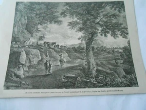Gravure 1857 - Le Soleil Couchant paysage de Claude Lorrain - Picture 1 of 1
