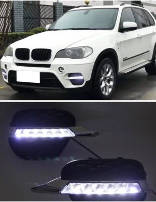 Par de luces antiniebla LED de conducción diurna DRL para BMW X5 E70 2011-2013 Foto 1 de 4
