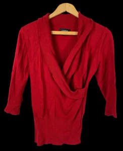 Amy Byer Sweater Knit Wrap Top Bodycon Preppy Old Money Quiet Luxury Y2K Size L - Picture 1 of 9