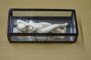 Akt nackte Schönheit  Schnitzerei  Doktorlady in Glas Sarg - Bild 1 von 12