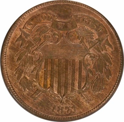 1871 Two Cent Piece RPD FS-301 Choice BU Uncertified #251 - Image 1 of 2