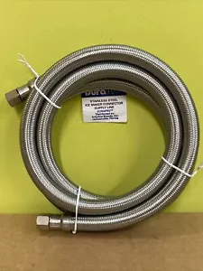(1) 1/4" Comp x 60" 5-FT S.S Refrigerator Icemaker Water Supply Line Connector - Picture 1 of 3