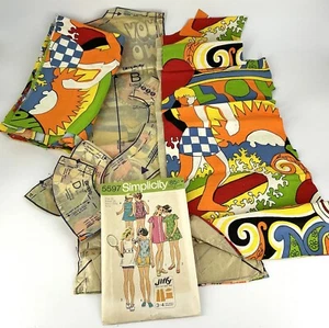 Vintage Fabric Simplicity Girls Dress Pattern 1970’s Cut Out Already Size 12 - Picture 1 of 8