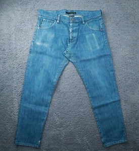 Calvin Klein Regular Tapered Fit Jeans W38 L33 Blue Men Button Denim Casual - Picture 1 of 8