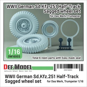 DEF Models 1/16 scale WW2 German Sd.kfz.251 Half-track front sagged wheel set - Picture 1 of 12