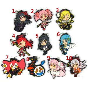 T1572 Anime Puella Magi Madoka Magica Rubber Keychain Key Ring Straps Cosplay - Picture 1 of 1