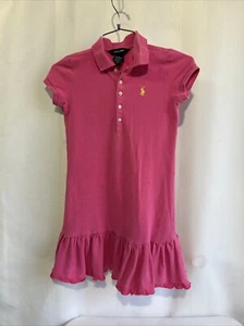 Polo Ralph Lauren Girls Short Sleeve Dress - Size M 8-10 Pink - Picture 1 of 8
