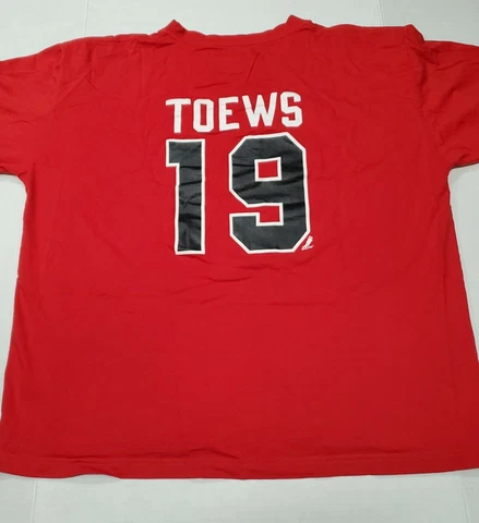 Chicago Blackhawks Hockey NHL Jonathan Toews Pro Edge Red Jersey T-Shirt 2XL Cover