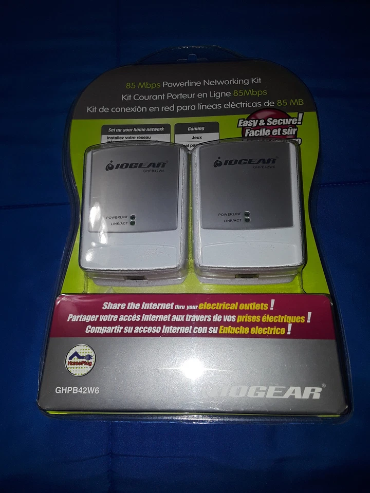 IOgear 85 Mbps Powerline Network Adapter Kit,GHPB42W6,Extend Your Home Network@ - Image 1 of 2
