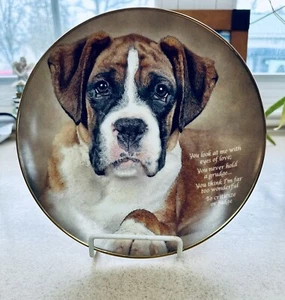 The Danbury Mint "Eyes Of Love" Limited-Edition Cherished Boxers Plate #J1185 - Picture 1 of 5