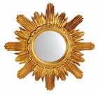 BAROCK Antik Wandspiegel Spiegel SONNE Runder Spiegel in GOLD 42x42 cm 2