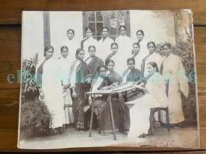 Byculla Mumbai India -MISSION GIRLS & TEACHER- c1890s Photograph Bombay - Picture 1 of 4
