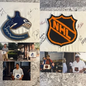 NHL Players Signatures Bobby Hull Glen Skov Matt Pavlich Brad May Vancouver  - Picture 1 of 3