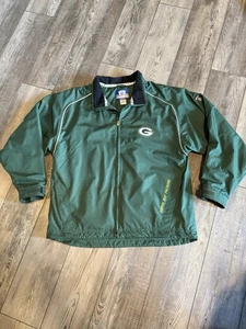 Green Bay Packers Lined Jacket Mens Size Large Reebok NFL Equipment Green - Picture 1 of 7