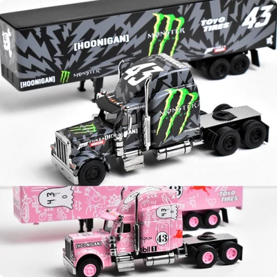 Fine works 1:64 Peter Bilt Truck Talon Container Trailer Trailer Alloy Car Model - Image 1 of 4