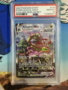 PSA 10 Rayquaza VMAX 218/203 Evolving Skies Alt Art Pokémon Card - Picture 1 of 2