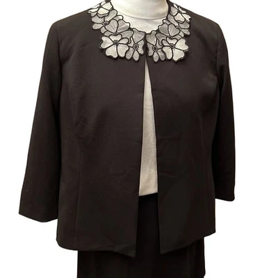 NWT. Anne Klein Black Polyester Jacket.  XL - Image 1 of 4