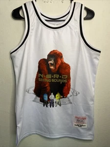 Headgear Classic Pharrell NERD  Basketball Jersey In White Size S NWT - Picture 1 of 5