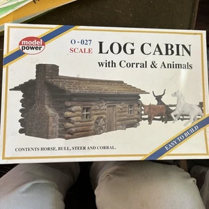 O Scale Model Power Log Cabin, Corral & Animals New In Sealed Box - Picture 1 of 3