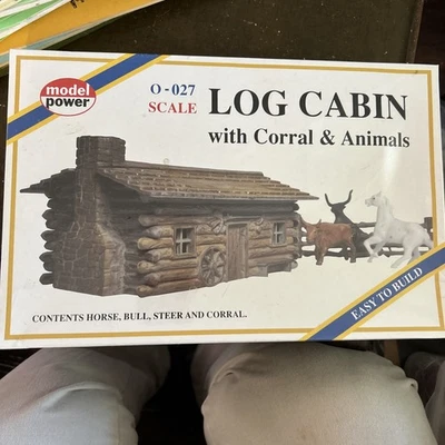 O Scale Model Power Log Cabin, Corral & Animals New In Sealed Box - Image 1 of 3
