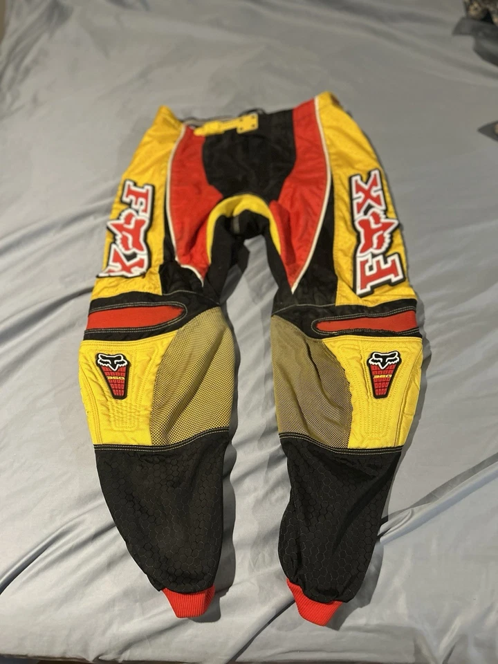 Pantalones de motocross Fox Racing vintage años 90 talla 36 negro/amarillo/rojo Foto 1 de 4