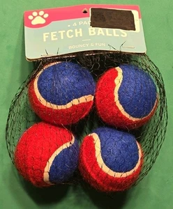 Fetch Palline Rimbalzanti e Divertenti Confezione da 4 Giocattolo per Cani Rosso Blu Nuove - Foto 1 di 1