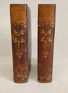 2 x Ledereinband 1849 Autobiographie Goethes Band I & II Nr 41 42 Morrison  - Bild 1 von 16
