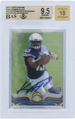 Keenan Allen Chargers Signed 2013 Topps Chrome #14 Beckett 9.5/10 Rookie Card - Image 1 of 3