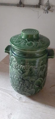  Rumtopf Scheurich 204-28  W.Germany grün Obstmuster  60-70er Landhaus Vintage! - Bild 1 von 4