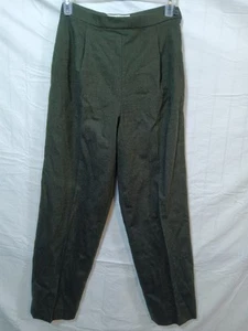 Vintage Casual Corner Forest Green Virgin Wool Blend Dress Pants Size 2 Side Zip - Picture 1 of 10