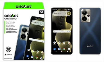 Cricket Wireless Outlast 5G, 128GB/6GB RAM/50MP/8MP, Midnight Majesty Phone 🆕 - Image 1 of 4