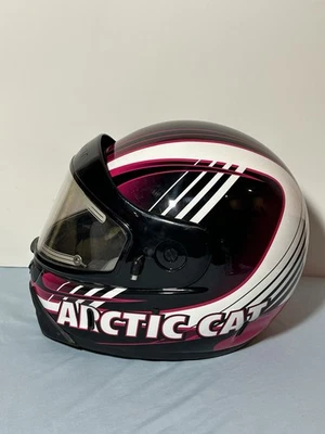 Small Arctic Cat Snowmobile Helmet-Anti-Fogging-Black, White And Red - Image 1 of 4