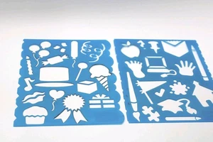 5 Blue Stencils Holidays Birthdays Vacation Home School Border Edges 9 x 11 - Picture 1 of 5