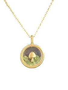 Goldfarben Pilz Anhänger SU CH CZ an Kette 16" mit 3" Verlängerung - Bild 1 von 3