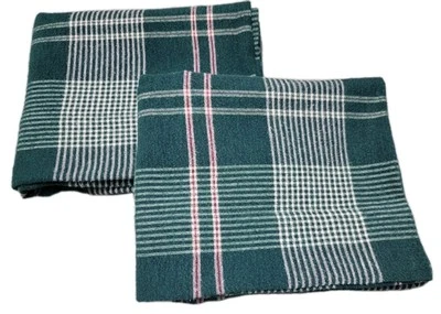 Комплект из 2 зеленых, белых, красных клетчатых фланелевых наволочек 20 X 32 Queen - Изображение 1 из 4
