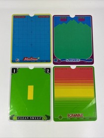 Lot Of 4 Vectrex Arcade System Overlay Minestorm Narzod Clean Sweep Scramble OEM