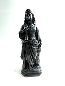 Bergbau Schutzpatronin die heilige Barbara ca. 38 cm Höhe schwarz Kohle - Bild 1 von 8