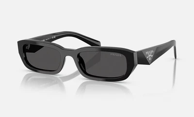 Lentes de óculos de sol Prada PR B06S armação preta cinza - Imagem 1 de 4