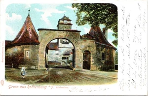 Tarjeta postal saludo desde Rothenburg Baviera PM 1906 Victor Sydel NY - Imagen 1 de 2